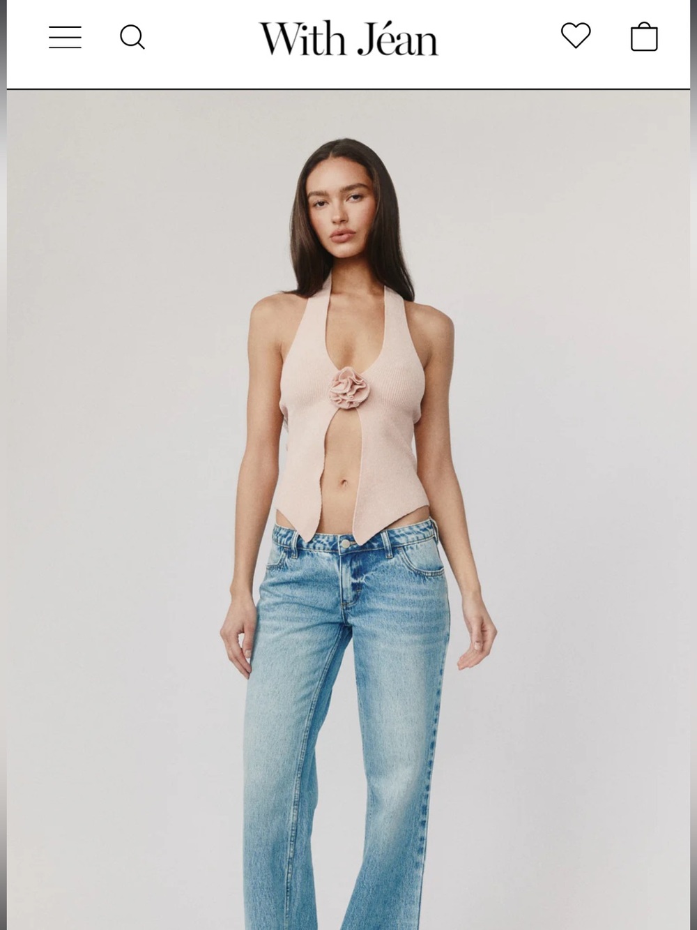 With Jean Blush Pink Rose Top